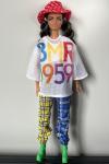 Mattel - Barbie - BMR1959 - Plaid color block jogger pants, a mesh jersey top